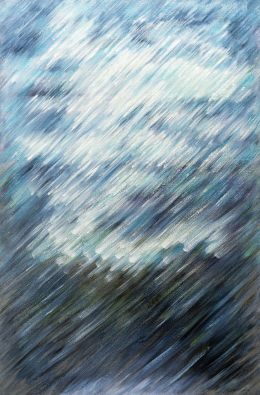 RAIN IN THE SEA - Collection LISTENING TO THE SEA Painting titled "RAIN IN THE SEA - C…" by Irina Inozemtseva-Lopes, Original Artwork, Oil