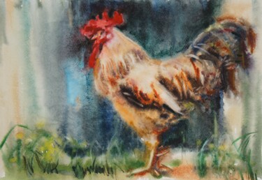 "Петух" başlıklı Tablo Елена Санина tarafından, Orijinal sanat, Suluboya
