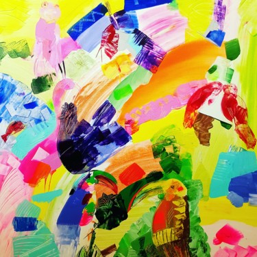 Peinture intitulée "Animaux des iles 2" par Dral Art, Œuvre d'art originale, Acrylique Monté sur Châssis en bois