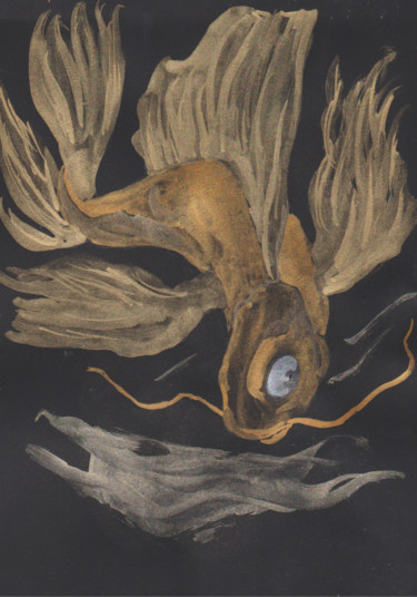 Peinture intitulée "koi" par Fabien Lheuillier, Œuvre d'art originale, Aquarelle