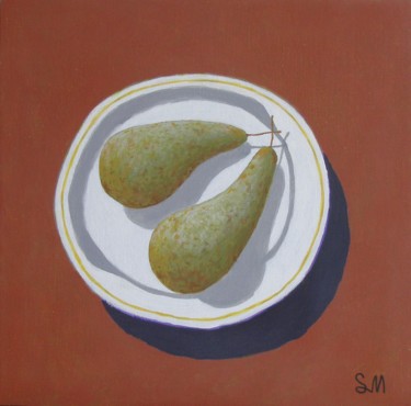 Painting titled "Пара." by Sergey Mikheev, Original Artwork, Oil Mounted on Wood Stretcher frame