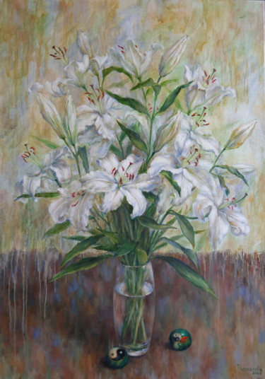 绘画 标题为“Lily meditation” 由Tatyana Chepkasova, 原创艺术品, 油