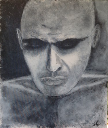 Painting titled "Julius" by Jean Luc Onré, Original Artwork, Acrylic Mounted on Cardboard