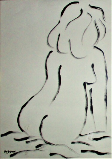 Painting titled "La belle blonde" by Roberto Urbano, Original Artwork, Acrylic