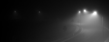 Night Road with Trees Photographie intitulée "Night Road with Tre…" par Llewellyn Berry, Œuvre d'art originale, Photographie numérique