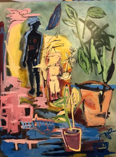 Painting titled "Une promenade au Ja…" by Johanne Proulx, Original Artwork, Acrylic