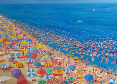Miami Beach seascape Painting titled "Miami Beach seascape" by Kyrylo Bondarenko, Original Artwork, Acrylic