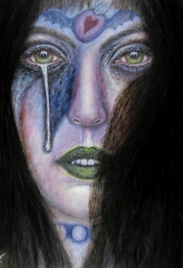 Pittura intitolato "Mater Lacrimarum" da Gian Roberto Tognetti, Opera d'arte originale, Olio