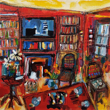 Schilderij getiteld "Le chemin des mots" door Muriel Cayet, Origineel Kunstwerk, Acryl Gemonteerd op Karton