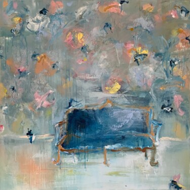 绘画 标题为“Blue sofa” 由Hennie Van De Lande, 原创艺术品, 丙烯 安装在木质担架架上