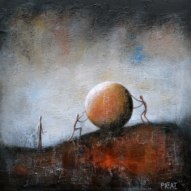 Painting titled ""Attention Fragile…" by Picrate, Original Artwork, Acrylic