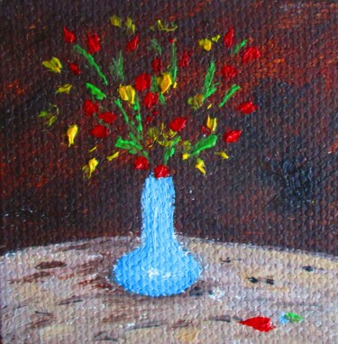 「Le vase bleu」というタイトルの絵画 Roberto Urbanoによって, オリジナルのアートワーク, オイル