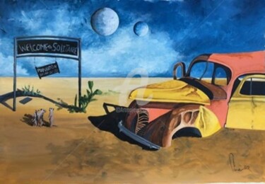 Peinture intitulée "POINT ZERO NAMIBIE" par Jean-Christophe Labrue, Œuvre d'art originale, Acrylique