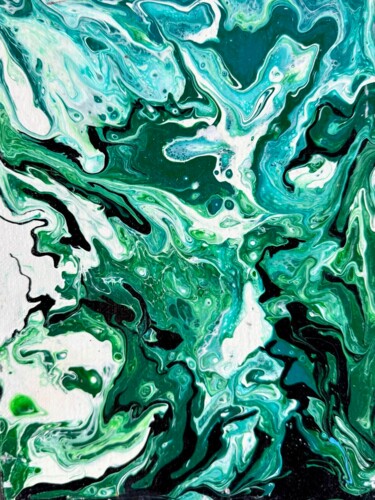 Картина под названием "Emerald" - Anastasiya Krokhmal ( Art Kroha), Подлинное произведение искусства, Акрил Установлен на ка…