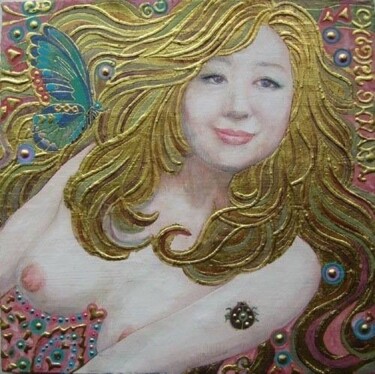 Spring Fairy 绘画 标题为“Spring Fairy” 由Chiori Ohnaka, 原创艺术品, 颜料 安装在artwork_cat.上