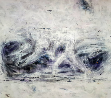 - Sommeil Blanc - Abstract Painting. Glows in the dark! 绘画 标题为“- Sommeil Blanc - A…” 由Retne, 原创艺术品, 丙烯