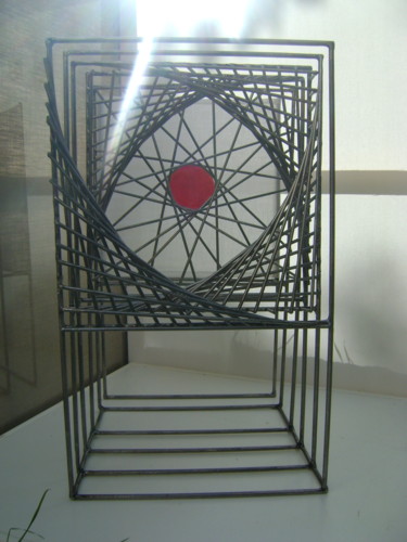 Sculpture intitulée ""diaphragme " versi…" par Nadine Trescartes (fildefériste), Œuvre d'art originale, Métaux