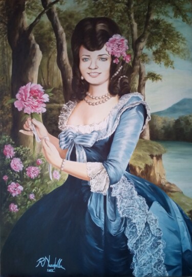 Peinture intitulée "RITRATTO DI DONNA C…" par Rosa Nardella, Œuvre d'art originale, Huile