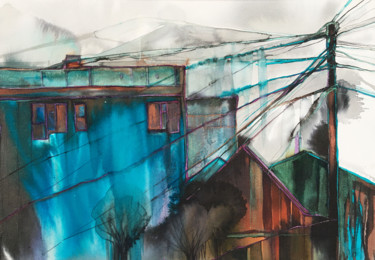 краски города2 Schilderij getiteld "краски города2" door Irina Morgunova, Origineel Kunstwerk, Aquarel