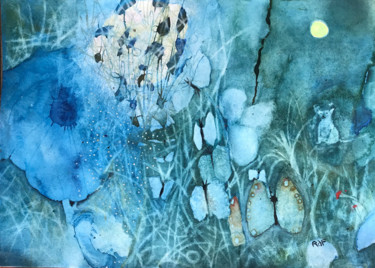 Evening zen Peinture intitulée "Evening zen" par Rebecca De Figueiredo, Œuvre d'art originale, Aquarelle