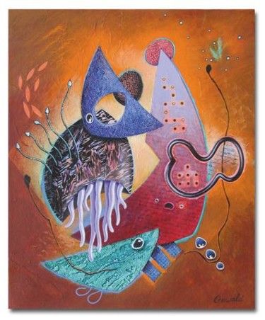 Peinture intitulée "L'EDEN CORALLIEN" par Jean-Luc Osswald, Œuvre d'art originale