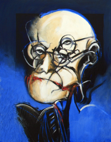 Peinture intitulée "REUD TRYPTIC REVISI…" par Patrick Santus, Œuvre d'art originale, Huile Monté sur Châssis en bois
