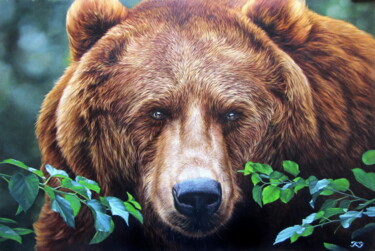 绘画 标题为“Bear” 由Sergey Kuzmin, 原创艺术品, 油 安装在其他刚性面板上