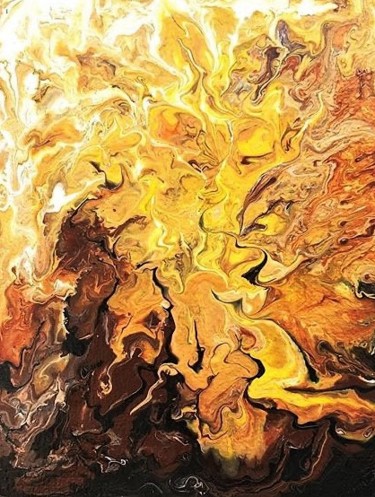 Amber autumn Ζωγραφική με τίτλο "Amber autumn" από Anastasiya Krokhmal ( Art Kroha), Αυθεντικά έργα τέχνης, Ακρυλικό Τοποθετήθηκε στο Χαρ…