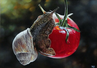 绘画 标题为“Snail” 由Sergey Kuzmin, 原创艺术品, 油 安装在其他刚性面板上