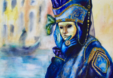 Carnival of Venice Dessin intitulée "Carnival of Venice" par Elmira Sharipova, Œuvre d'art originale, Aquarelle