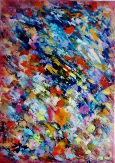 Painting titled "Le souffle de l'été" by Myriam Carbonnier, Original Artwork, Oil
