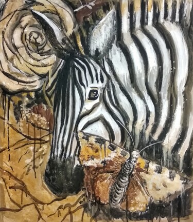 绘画 标题为“Zebra” 由Valentina Reymer, 原创艺术品, 丙烯