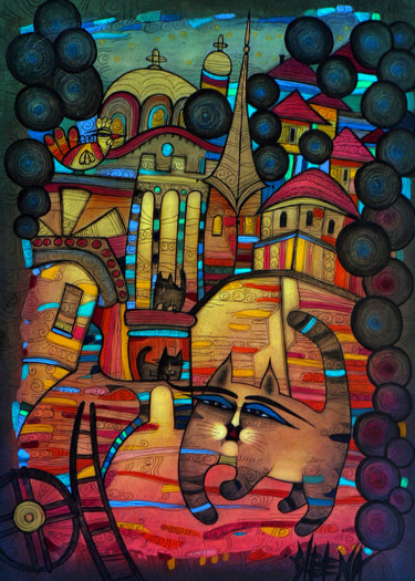 Peinture intitulée "Les villages de mon…" par Albena Vatcheva, Œuvre d'art originale, Huile