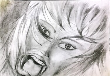 Dessin intitulée "Coup de Gueule" par Serge Mathiot, Œuvre d'art originale, Graphite