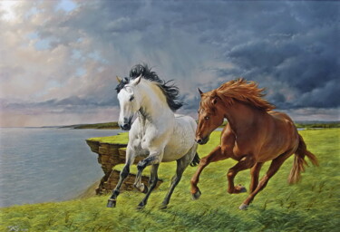 Painting titled "Come together" by Sergey Kuzmin, Original Artwork, Oil Mounted on Other rigid panel