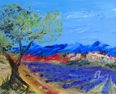 Painting titled "Sault en été" by Roberto Urbano, Original Artwork, Oil