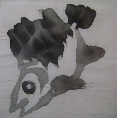 Σχέδιο με τίτλο "Poisson 1" από Nadine Trescartes (fildefériste), Αυθεντικά έργα τέχνης, Μελάνι