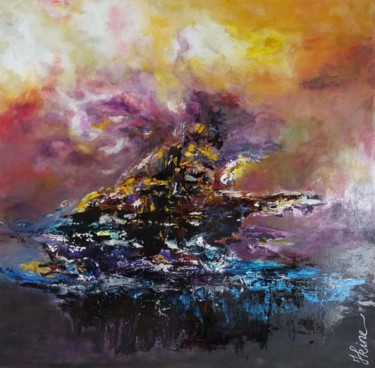 Peinture intitulée "Black Pearl" par Hkine, Œuvre d'art originale, Acrylique