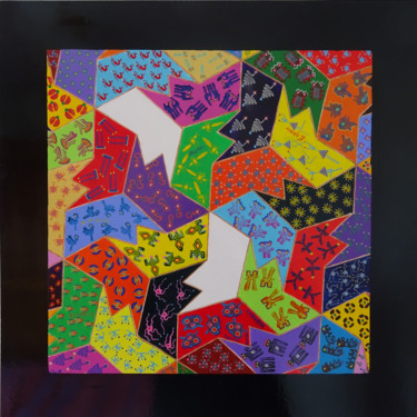 Des contorsions du soleil Painting titled "Des contorsions du…" by Patrick Chaneac, Original Artwork, Acrylic