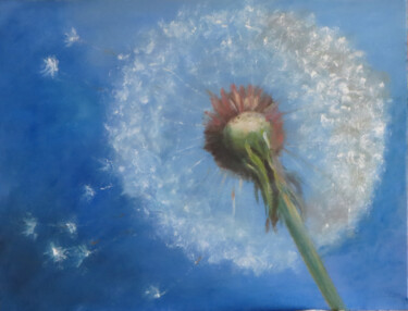 Painting titled "Dandelion." by Olga Yashchenko, Original Artwork, Oil