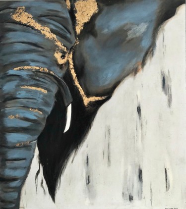 绘画 标题为“Elephant” 由Juliana Sol, 原创艺术品, 丙烯 安装在木质担架架上