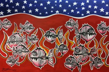 Schilderij getiteld "Where the stars wil…" door Bjoern Treuter, Origineel Kunstwerk, Acryl