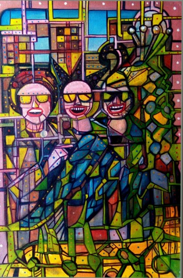绘画 标题为“IN THE ZOO” 由Gustavo López Alvarado, 原创艺术品, 油