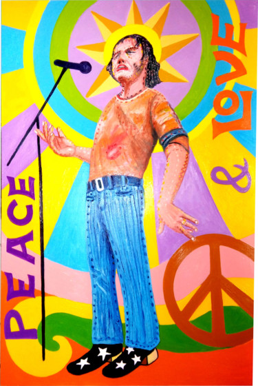 제목이 "PEACE AND LOVE"인 미술작품 Gustavo López Alvarado로, 원작, 기름