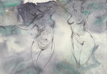 Nude Dance Drawing titled "Nude Dance" by Samira Yanushkova, Original Artwork, Watercolor