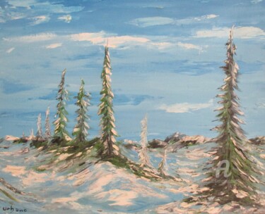 Painting titled "Montmoulard sous la…" by Roberto Urbano, Original Artwork, Oil