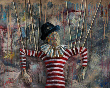 Collages titled "PUPPET SERIE 0001" by Josep Pozo, Original Artwork, Acrylic