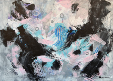 Energy 9 - contemporary abstract acrylic painting 绘画 标题为“Energy 9 - contempo…” 由Adelacreative, 原创艺术品, 丙烯 安装在木质担架架上
