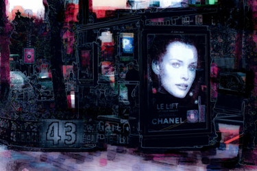 摄影 标题为“Abribus-ligne 43-2” 由Jean-Christophe Mandelli, 原创艺术品, 光绘摄影