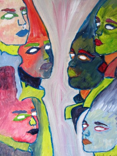 绘画 标题为“Esprits colorés” 由Ghislaine Rimmen-Mohl, 原创艺术品, 丙烯